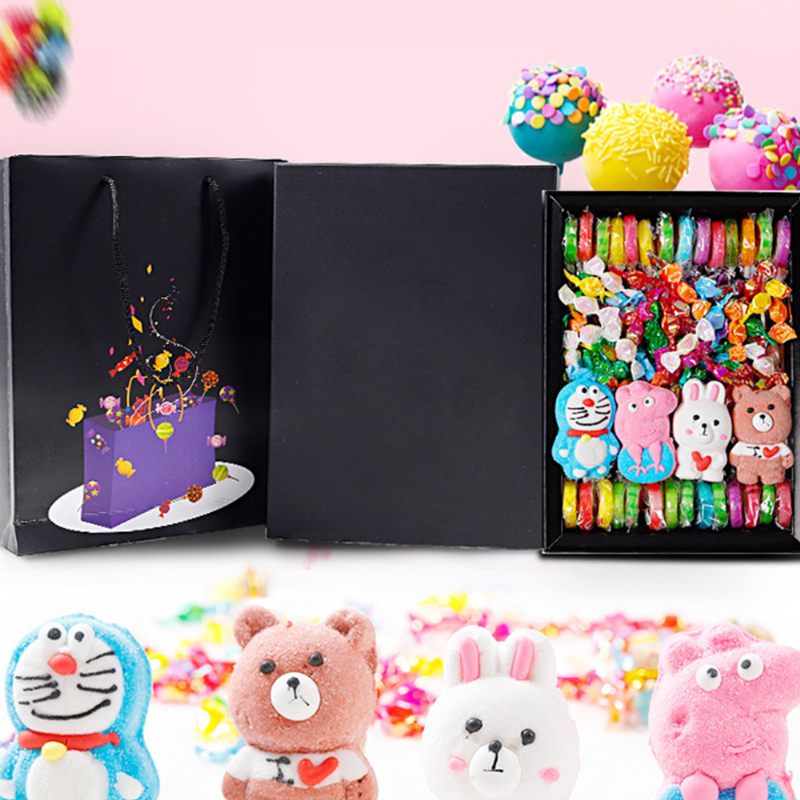 Aranyos Creative Candy Marshmallow Nyalóka Ajándékdoboz Gyerekeknek Finom Karton Festmény Matrica Cukorka Ajándék Szerelmes Családoknak