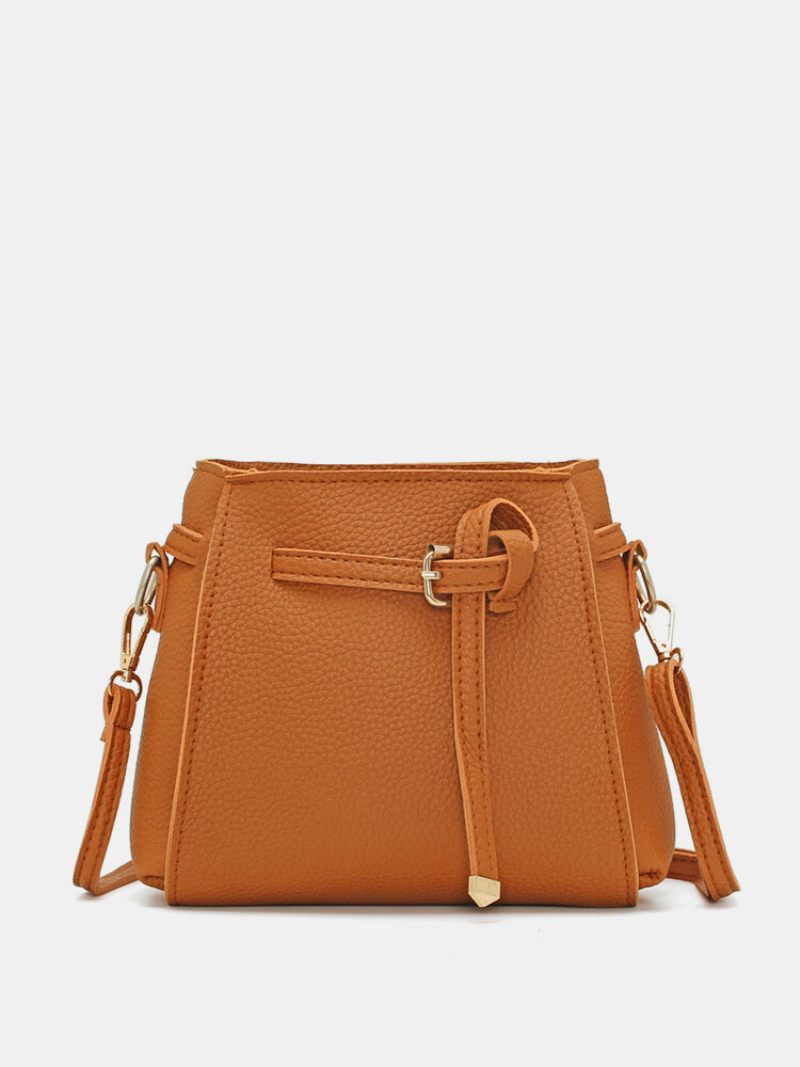 4 Db Pu Bőr Tiszta Színű Crossbody Bag Kuplung Pénztárca Kártyatartó