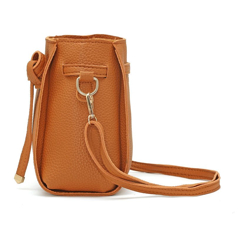 4 Db Pu Bőr Tiszta Színű Crossbody Bag Kuplung Pénztárca Kártyatartó