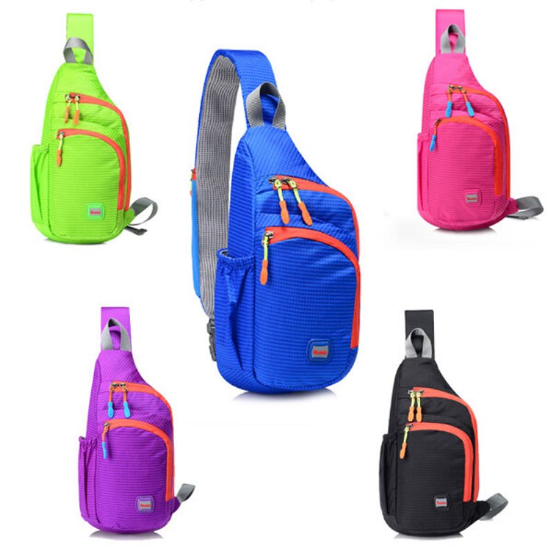 Alkalmi Könnyű Vízálló Nylon Mellkastáska Kültéri Sport Crossbody Táska