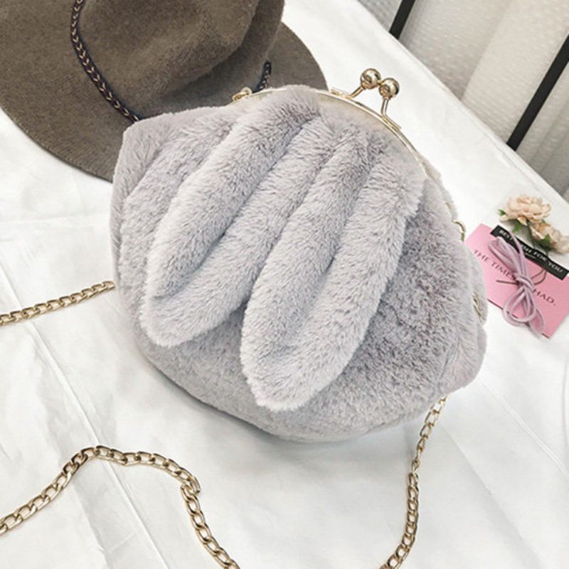 Aranyos Rabbit Plüss Kreatív Válltáska Telefontáska Chain Shell Crossbody Táskák