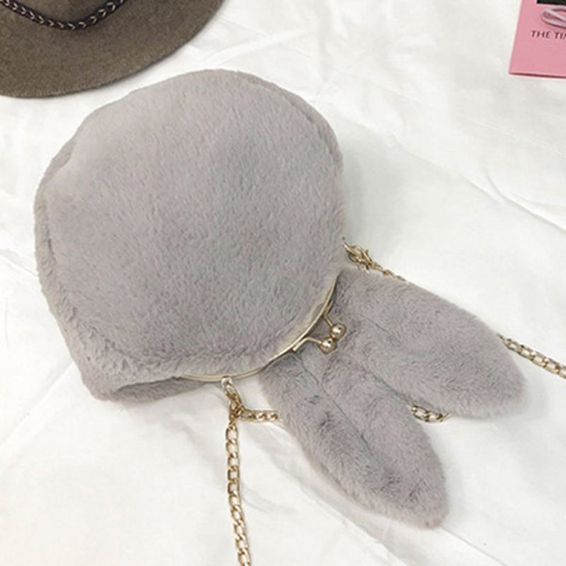 Aranyos Rabbit Plüss Kreatív Válltáska Telefontáska Chain Shell Crossbody Táskák