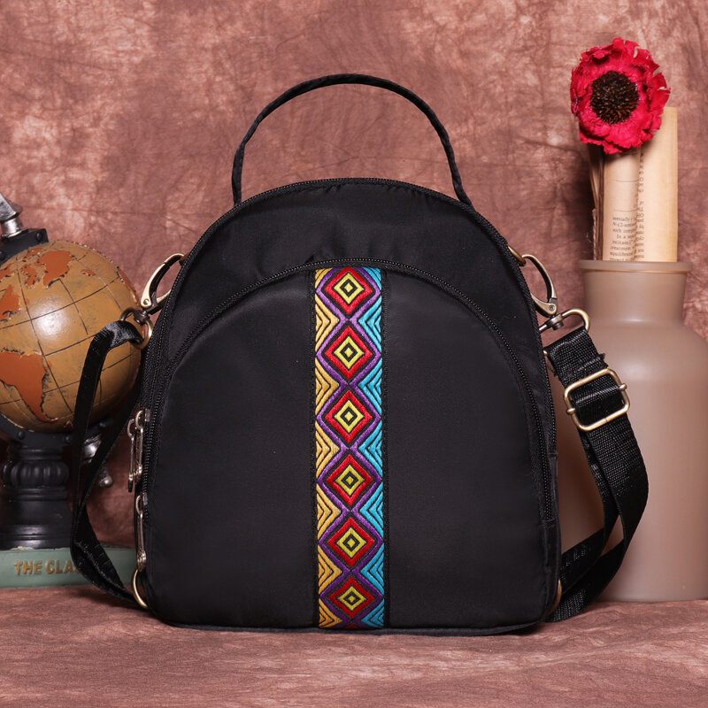 Brenice National Embroidery Válltáskák Multifunkciós Vízálló Crossbody Bags Hátizsák