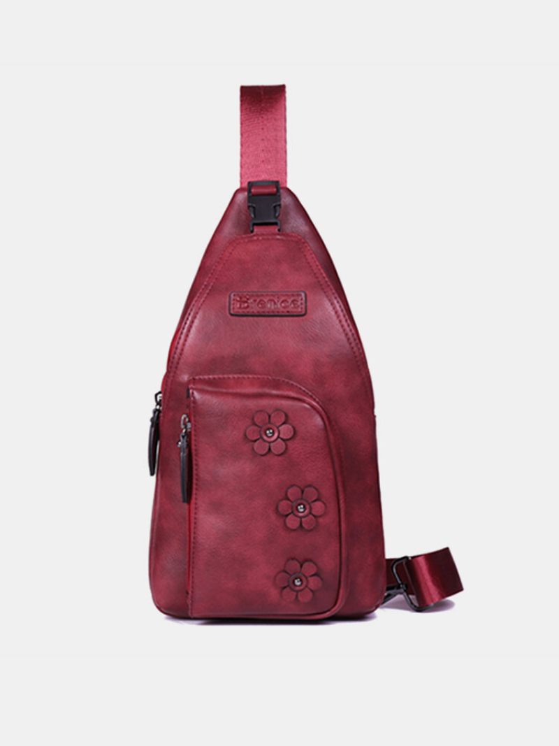 Brenice Vintage Alkalmi Pu Bőr Virágos Crossbody Melltáska Nőknek