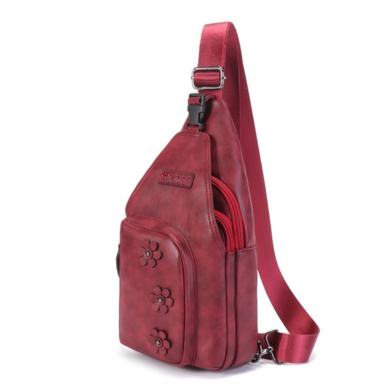 Brenice Vintage Alkalmi Pu Bőr Virágos Crossbody Melltáska Nőknek