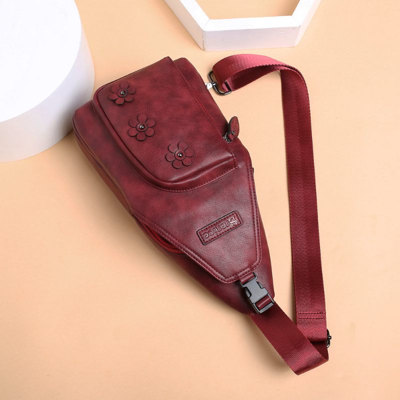 Brenice Vintage Alkalmi Pu Bőr Virágos Crossbody Melltáska Nőknek