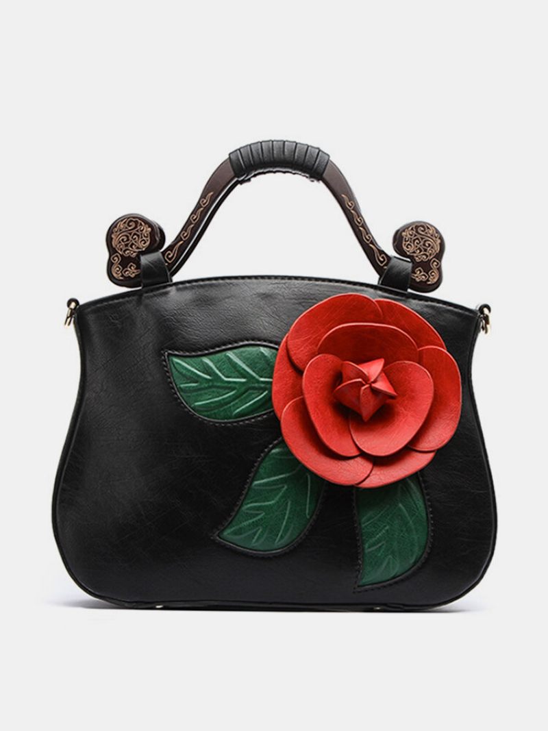 Brenice Vintage Pu Bőr Rózsa Dekoratív Kézitáska Crossbody Női Táska