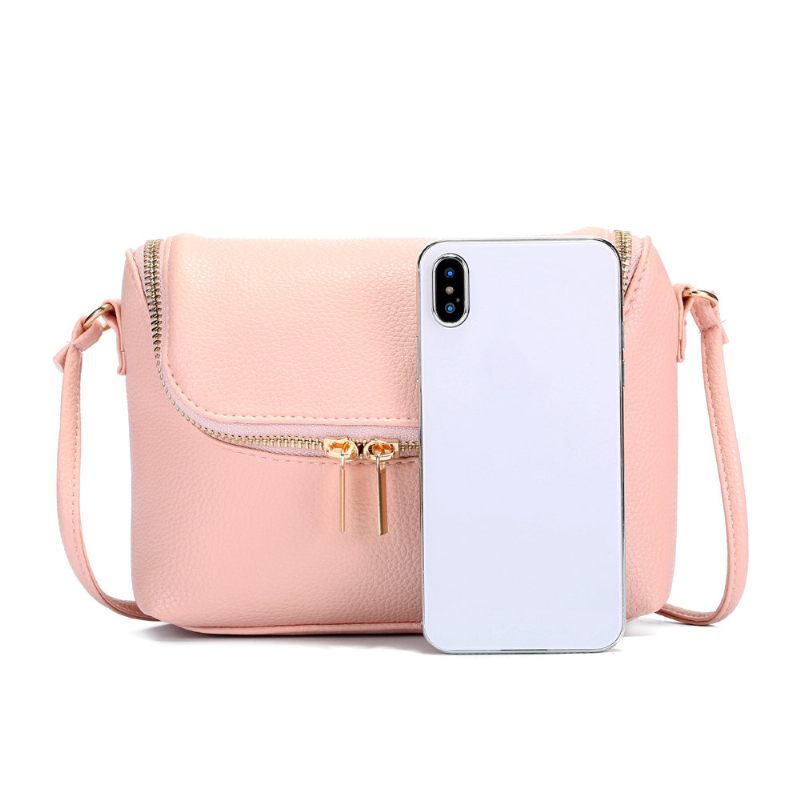 Casual Candy Color Pu Bőr 5.5 Hüvelykes Telefontáskák Crossbody Táska Válltáskák Nőknek