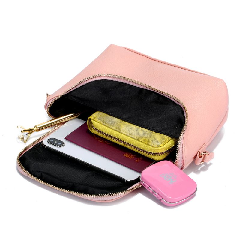 Casual Candy Color Pu Bőr 5.5 Hüvelykes Telefontáskák Crossbody Táska Válltáskák Nőknek