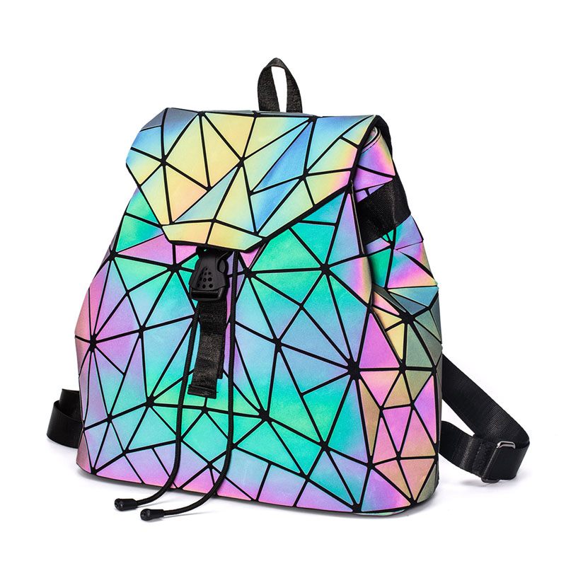 Divat Világító Hátizsák Női Geometrikus Hátizsákok Tinédzser Lányoknak Női Laser Diamond Iskolatáska Mochila Bolsas