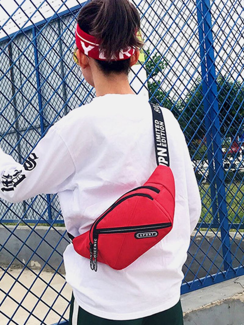 Férfi És Női Cipzáras Színes Blokk Crossbody Táskák