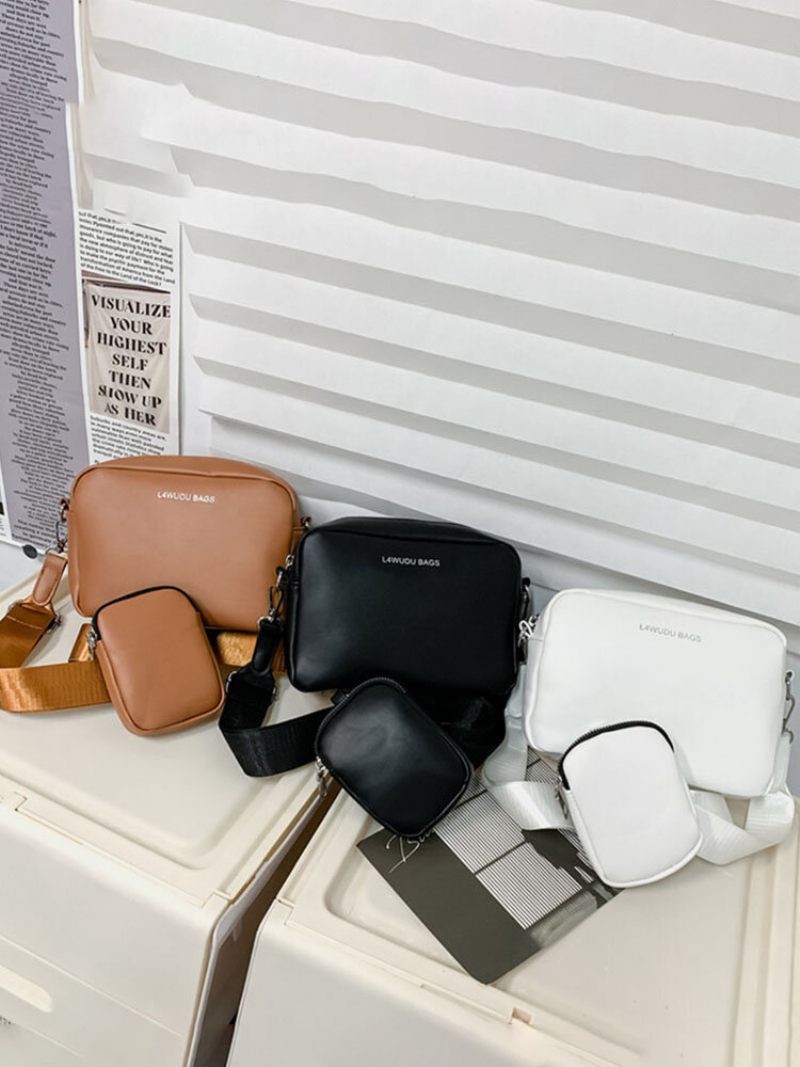 Férfi Műbőr Nadrág Egyszínű Vízálló Kis Táskával Crossbody Táska