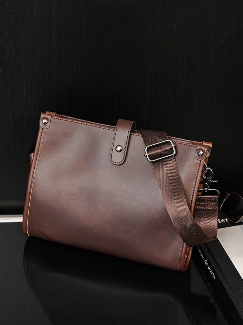 Férfi Vintage Nagy Kapacitású Crossbody Táska Műbőr Válltáska