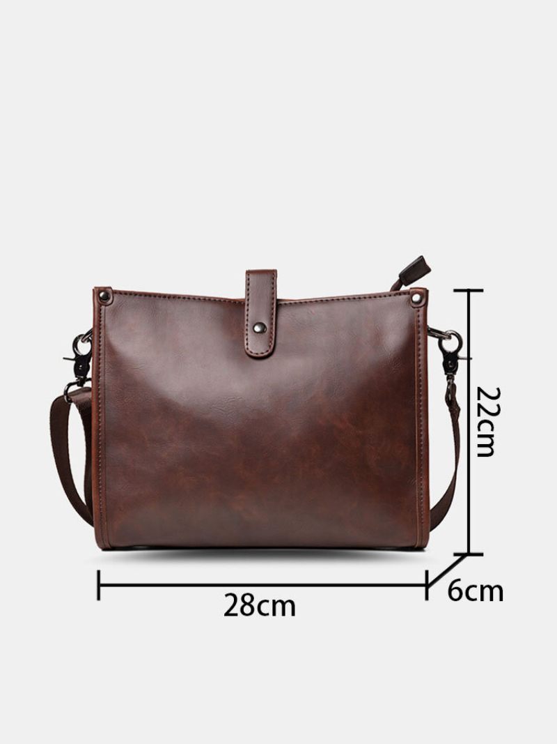 Férfi Vintage Nagy Kapacitású Crossbody Táska Műbőr Válltáska