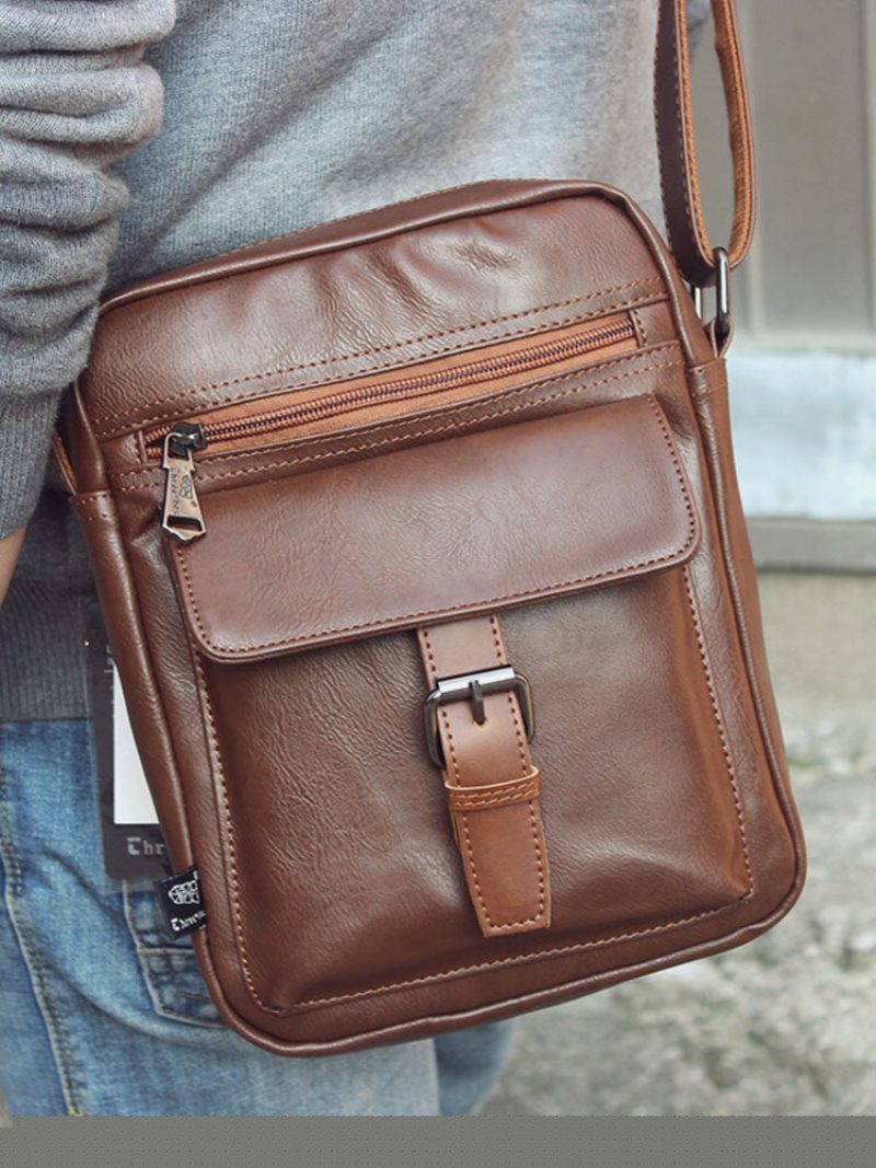 Férfi Vintage Többfunkciós Vízálló Műbőr Crossbody Táska Válltáska