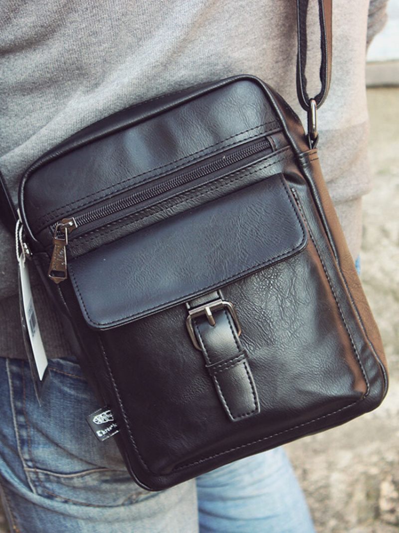 Férfi Vintage Többfunkciós Vízálló Műbőr Crossbody Táska Válltáska