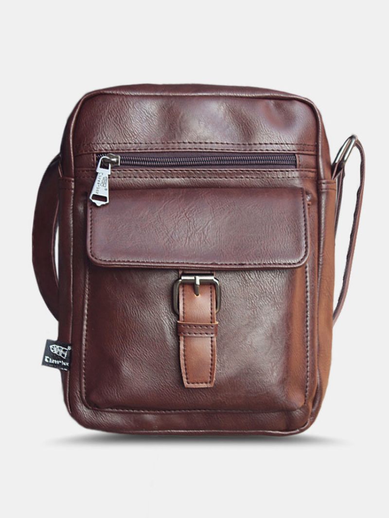 Férfi Vintage Többfunkciós Vízálló Műbőr Crossbody Táska Válltáska