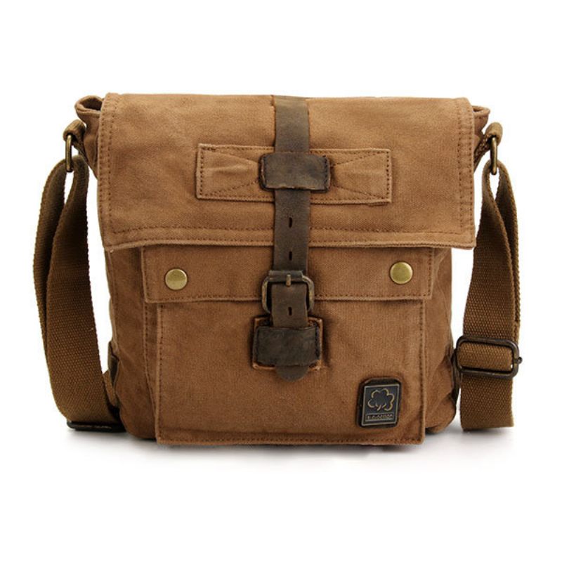 Férfi Vintage Vászon Crossbody Táska Outdoor Travel Retro Válltáska