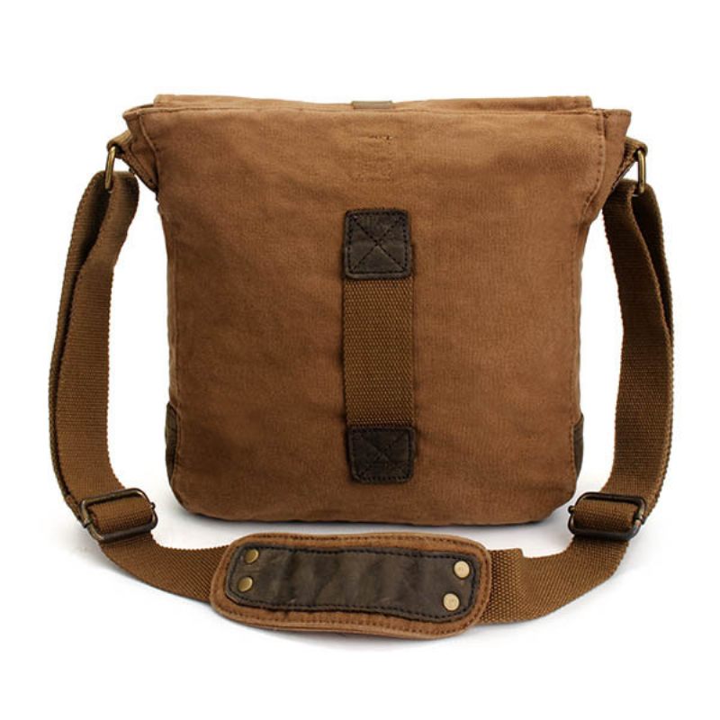 Férfi Vintage Vászon Crossbody Táska Outdoor Travel Retro Válltáska