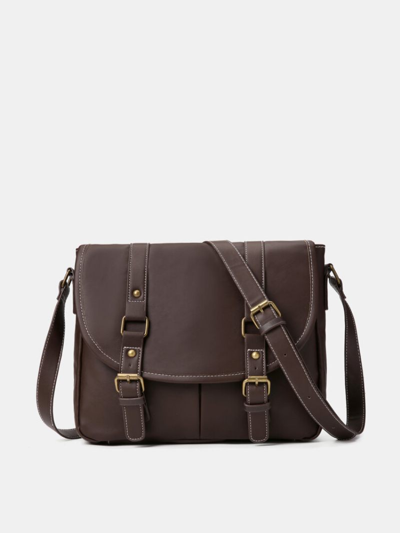 Férfi Vintage Vízálló Nagy Kapacitású Műbőr Crossbody Táska Rövid Válltáska