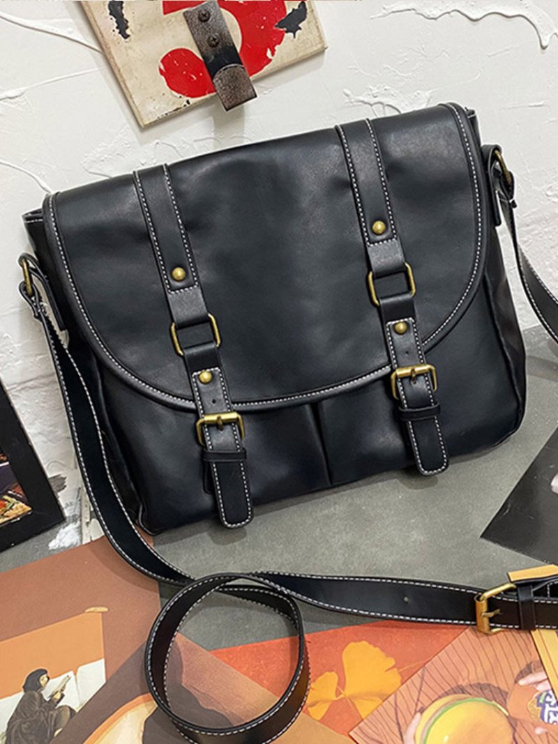 Férfi Vintage Vízálló Nagy Kapacitású Műbőr Crossbody Táska Rövid Válltáska