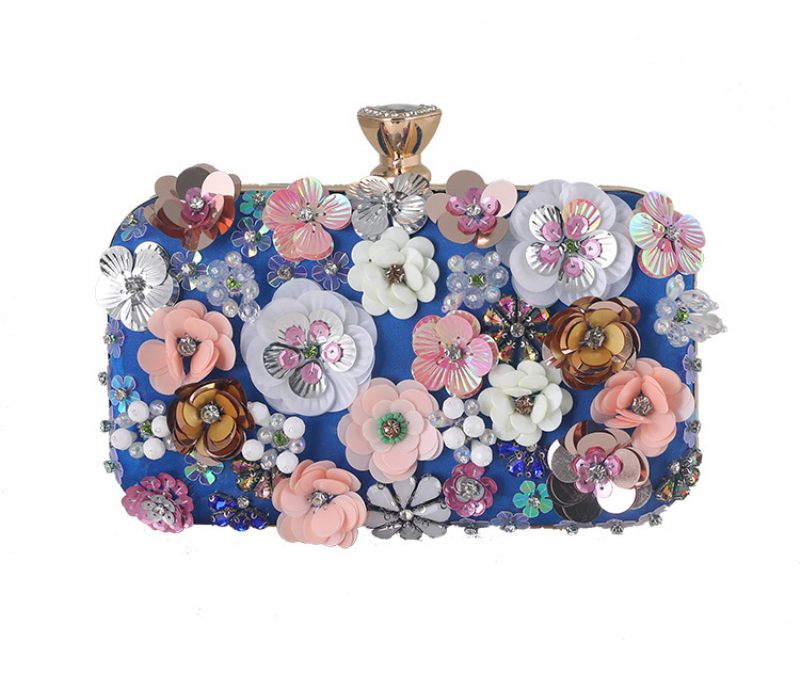 Határokon Átnyúló Vacsoratáska Kézzel Készített Virágos Bankett Táska Party Lady Clutch Bag Esti Gyöngyös Hímzett