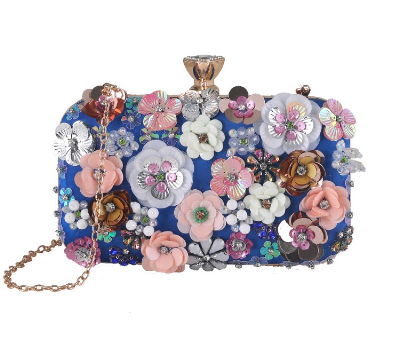 Határokon Átnyúló Vacsoratáska Kézzel Készített Virágos Bankett Táska Party Lady Clutch Bag Esti Gyöngyös Hímzett