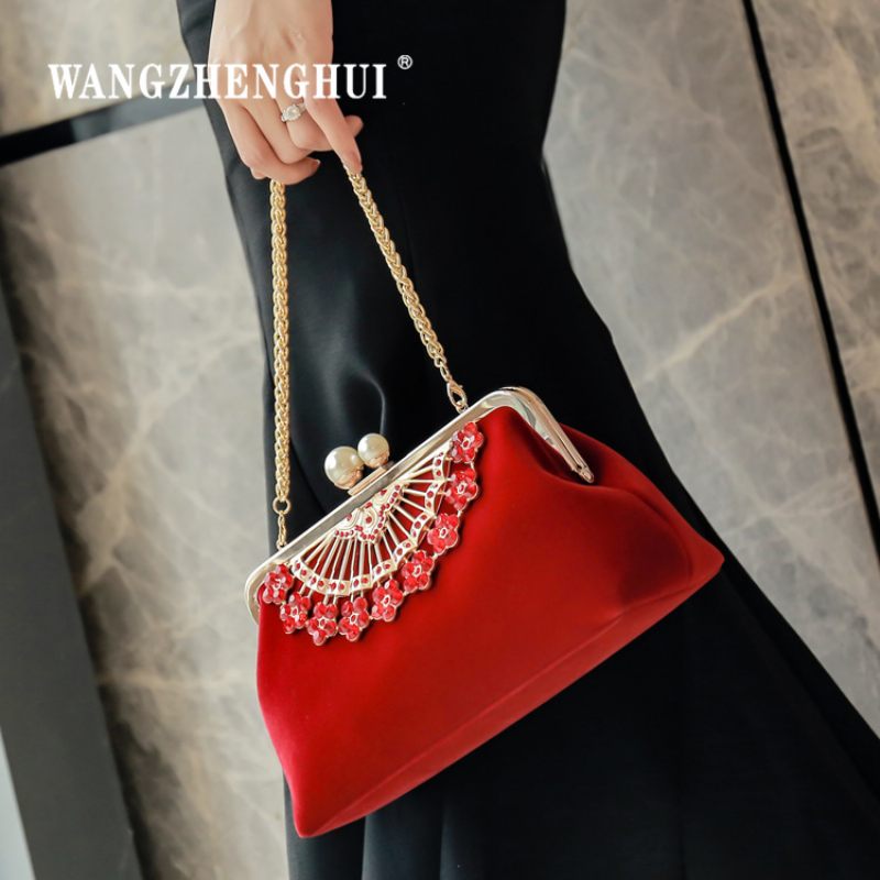 Kézitáska Fashion Diamond Dinner Bag Cheongsam Láncos Válltáska Menyasszonyi Táska