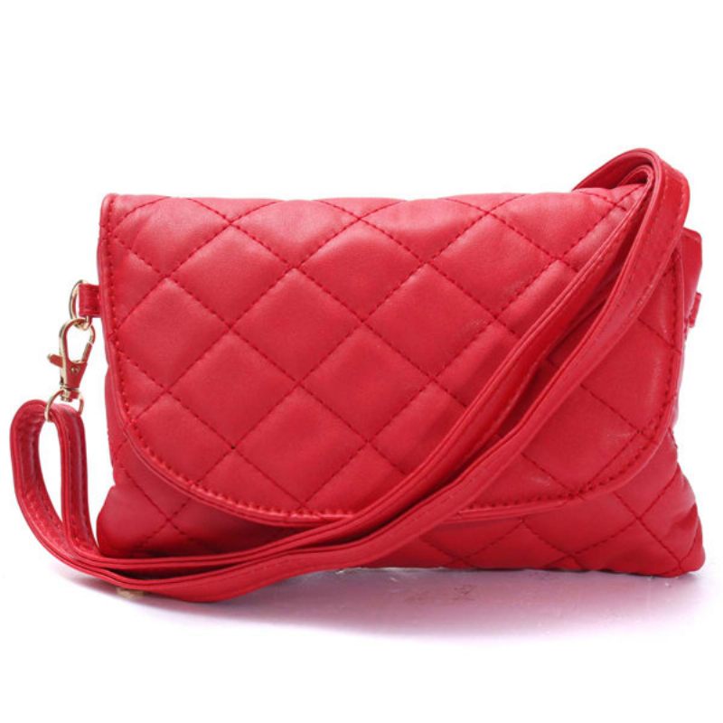 Klasszikus Guilted Pu Bőr Crossbody Táska