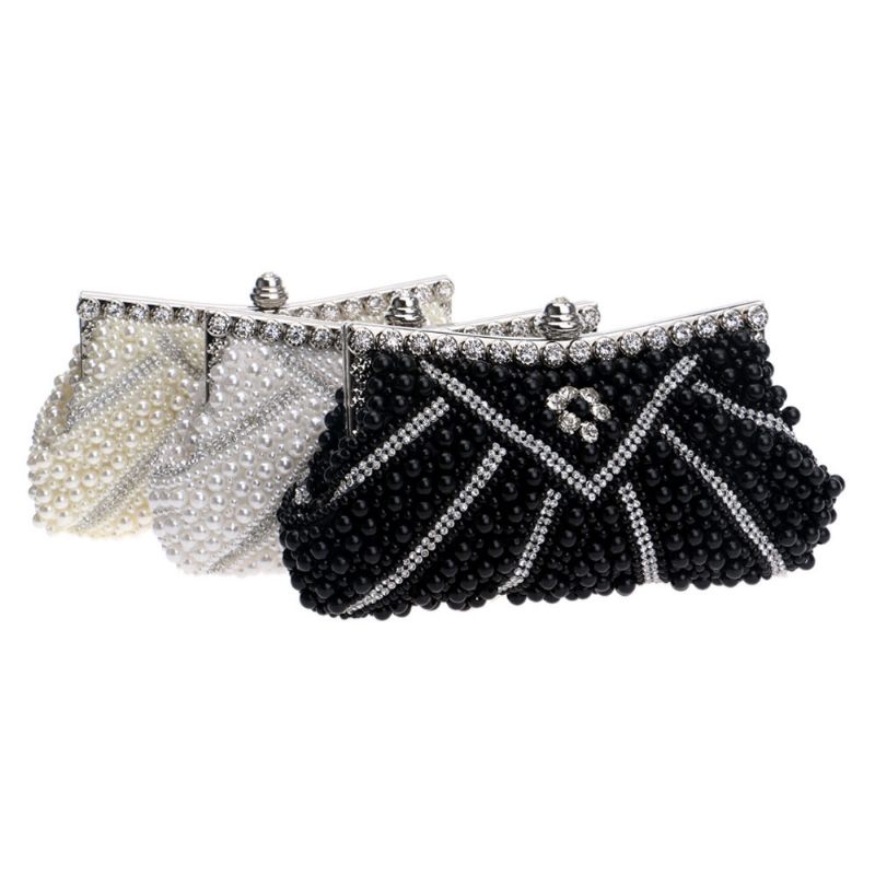 Luxus Pearl Esti Clutch Táskák Női Kézzel Készített Teljes Menyasszonyi Este Táska