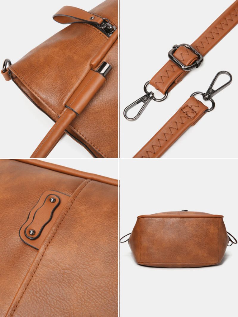 Műbőr Retro Vízálló Nagy Kapacitású Kézitáska Crossbody Táska