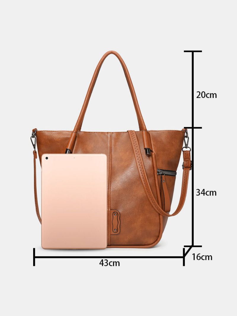 Műbőr Retro Vízálló Nagy Kapacitású Kézitáska Crossbody Táska