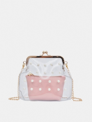 Női 2 Db Pvc Hasp Pearly Shell Válltáska Crossbody Táskák