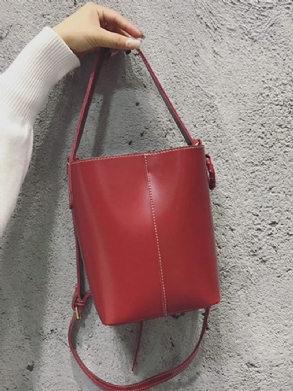 Női 2 Db Szabadidős Pu Vödörtáskák Nagy Kapacitású Crossbody Táskák