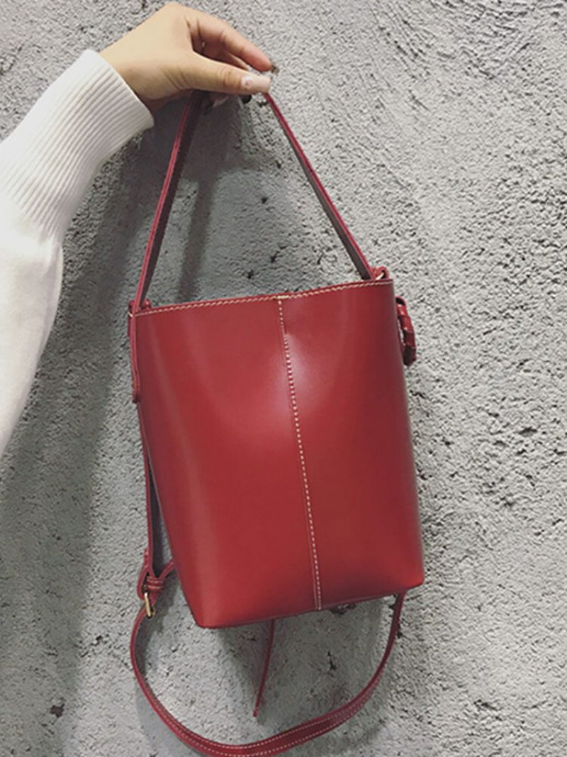 Női 2 Db Szabadidős Pu Vödörtáskák Nagy Kapacitású Crossbody Táskák