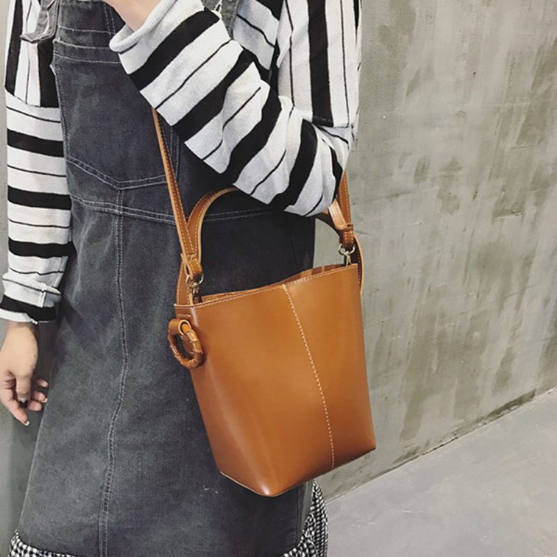 Női 2 Db Szabadidős Pu Vödörtáskák Nagy Kapacitású Crossbody Táskák