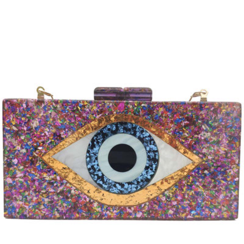 Női Akril Vacsoratáska Devil Eyes Kézitáska Ladies Party Evening Bag Moq 1 Db