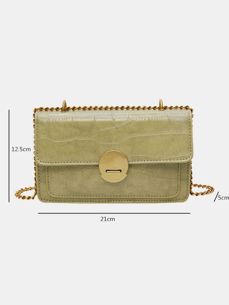 Női Aligátor Szemcsés Pu Bőr Klasszikus Láncos Crossbody Táska