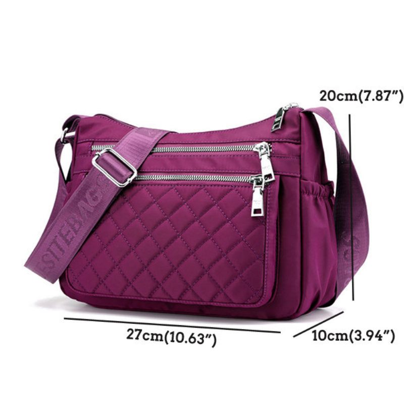 Női Argyle Nylon Könnyű Vízálló Válltáska Crossbody Táska