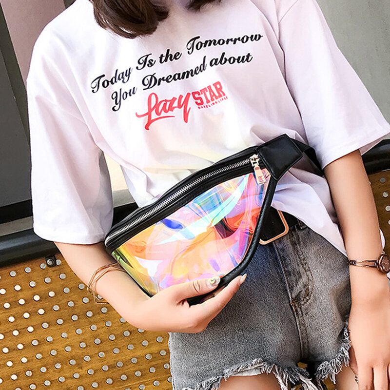 Női Átlátszó Deréktáska Pvc Fanny Pack Övtáskák