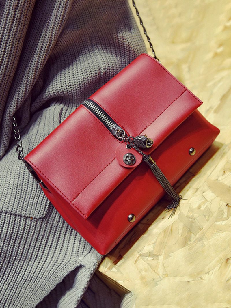 Női Bojt Little Square Clutches Bag Pu Bőr Crossbody Táska