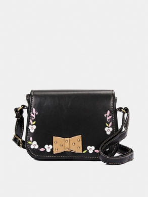 Női Bowknot Mintás Bőr Crossbody Táska