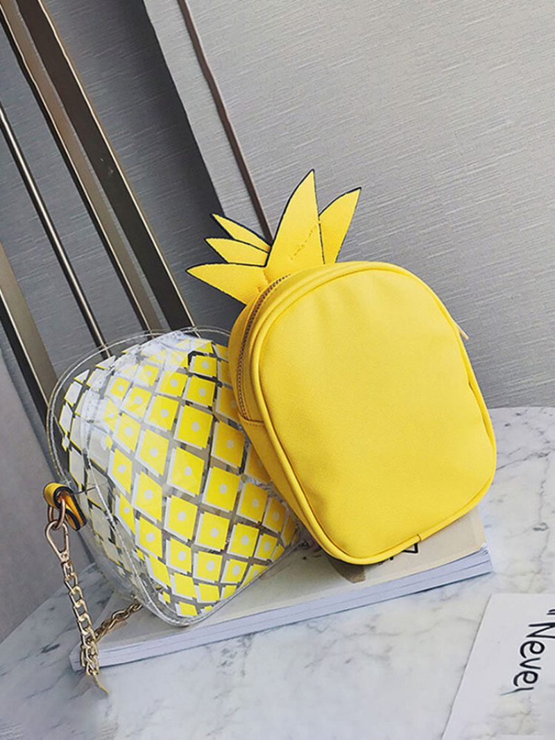 Női Candy Color Átlátszó Ananásztáska Édes Aranyos Crossbody Táskák