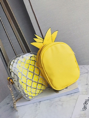 Női Candy Color Átlátszó Ananásztáska Édes Aranyos Crossbody Táskák