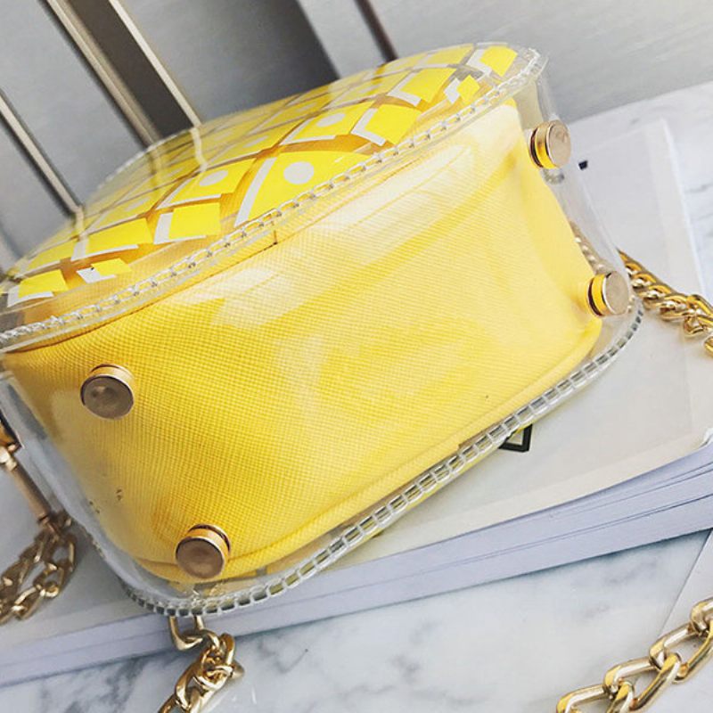 Női Candy Color Átlátszó Ananásztáska Édes Aranyos Crossbody Táskák