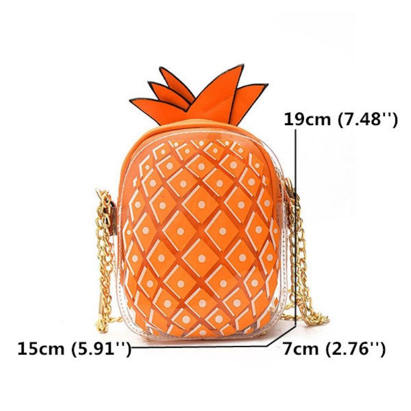 Női Candy Color Átlátszó Ananásztáska Édes Aranyos Crossbody Táskák