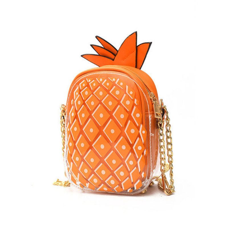 Női Candy Color Átlátszó Ananásztáska Édes Aranyos Crossbody Táskák