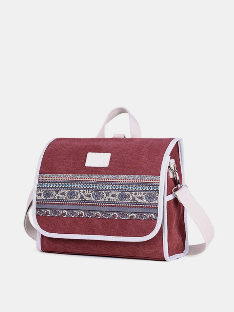 Női Canvas Multifunkcionális Nemzeti Stílusú Válltáska Hátizsák Crossbody Táskák