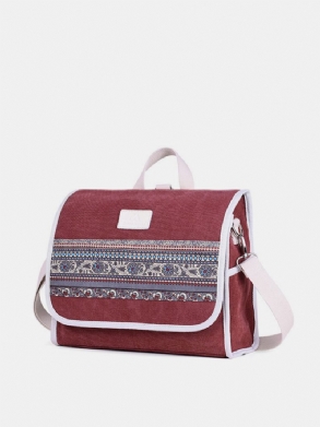 Női Canvas Multifunkcionális Nemzeti Stílusú Válltáska Hátizsák Crossbody Táskák