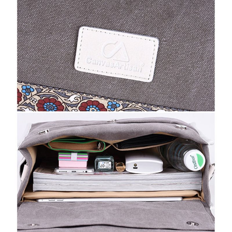 Női Canvas Multifunkcionális Nemzeti Stílusú Válltáska Hátizsák Crossbody Táskák